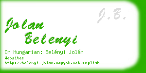 jolan belenyi business card